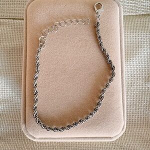 Stylish Silver Rope Chain Bracelet